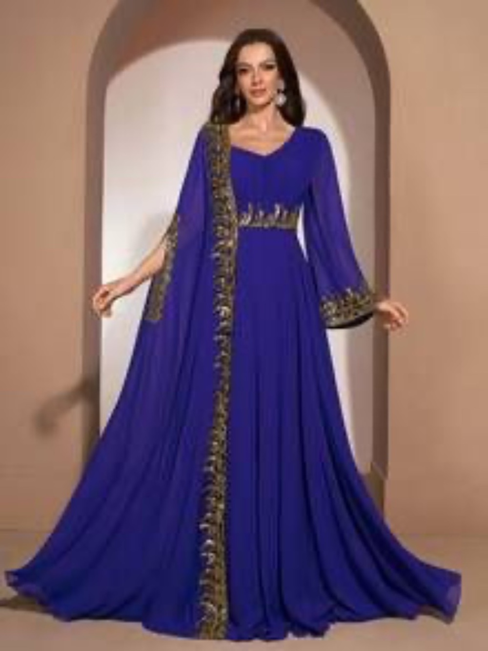 Long Sleeve Abayas Kaftan For Wedding Guest Prom Party Festival Dinner